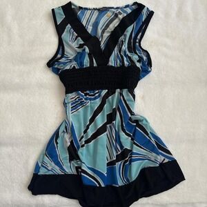 y2k fitted blue and black blouse